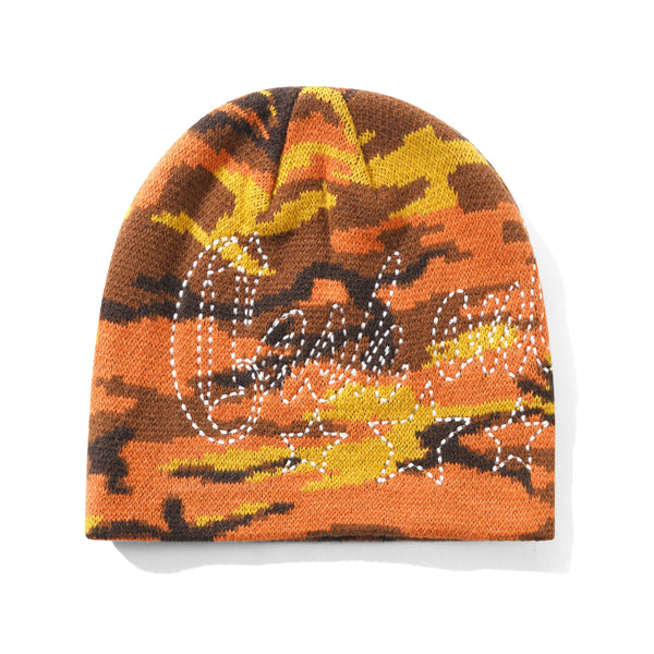 Cash Only Strip Skully Beanie, Fall Camo