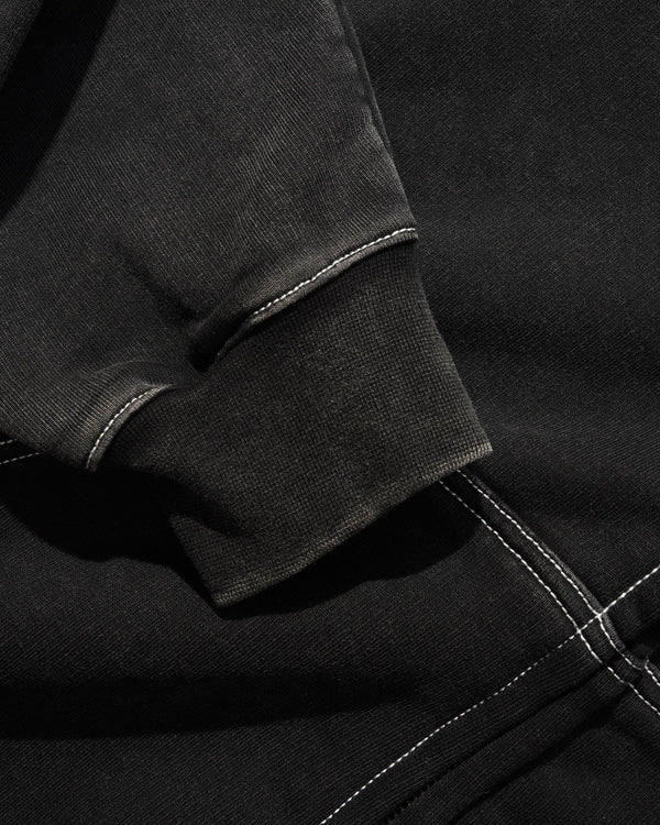 Cash Only Strip Zip-Thru Hood, Washed Black
