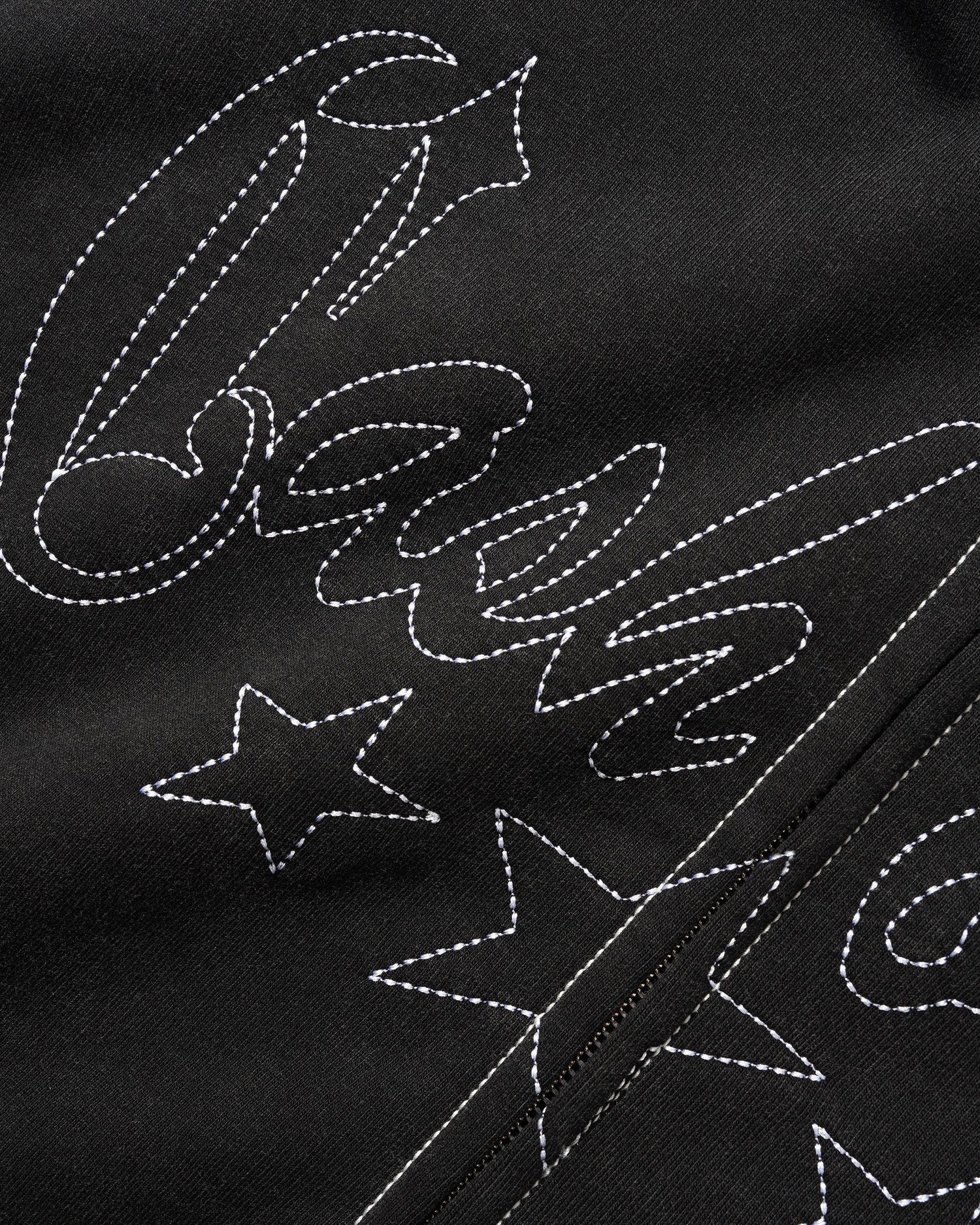 Strip Zip-Thru Hood, Washed Black