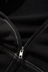 Strip Zip-Thru Hood, Washed Black