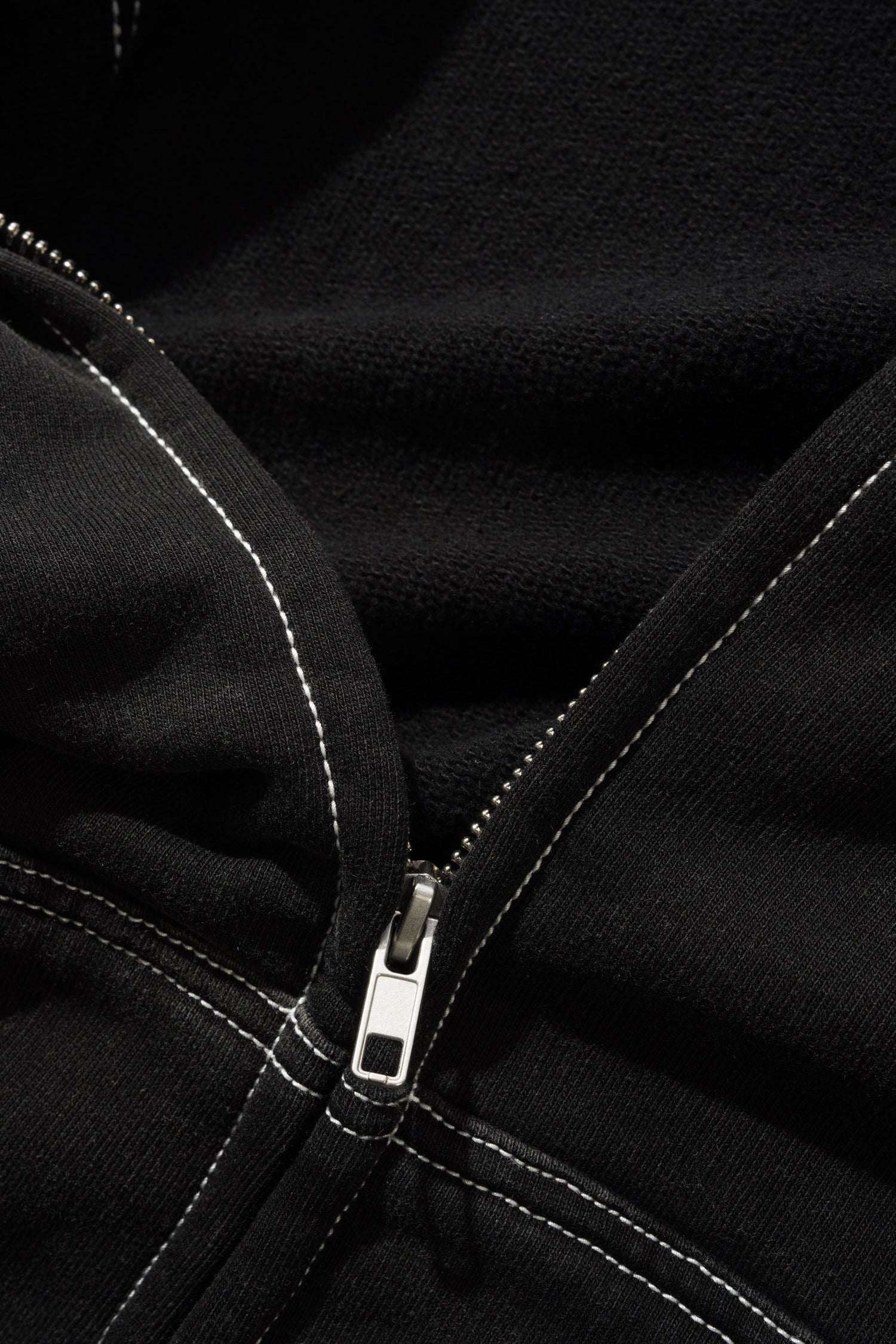 Strip Zip-Thru Hood, Washed Black