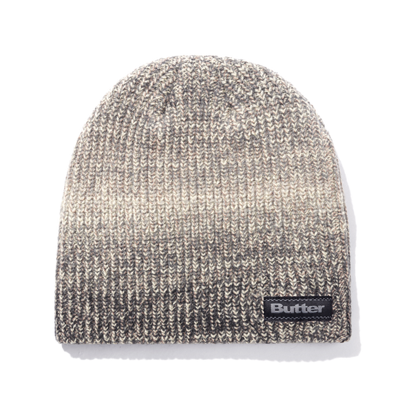 Butter Goods Stripe Knit Skully Beanie, Black Marle