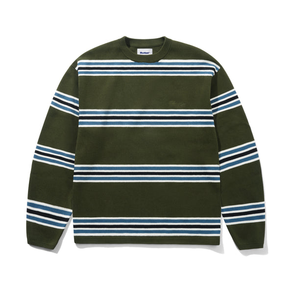 Butter Goods Stripe Knit Sweater, Army
