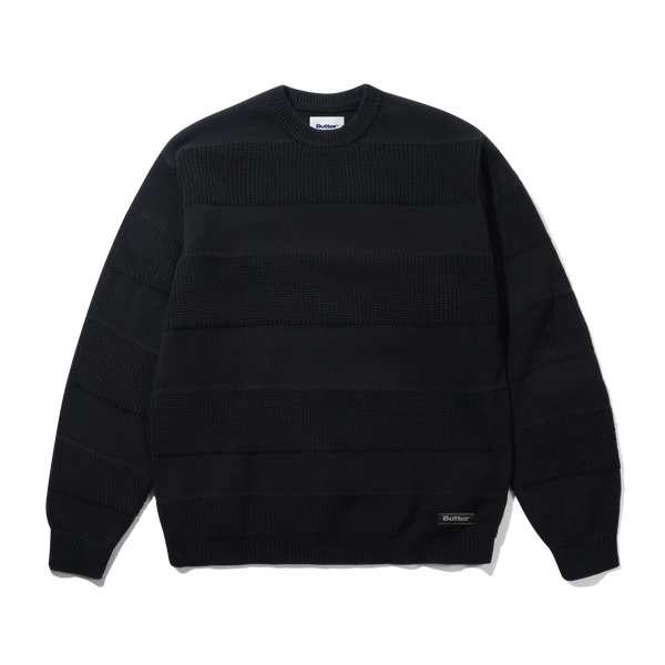 Butter Goods Stripe Knit Sweater, Black