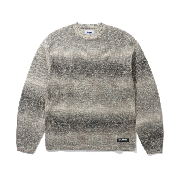 Butter Goods Stripe Knit Sweater, Black Marle