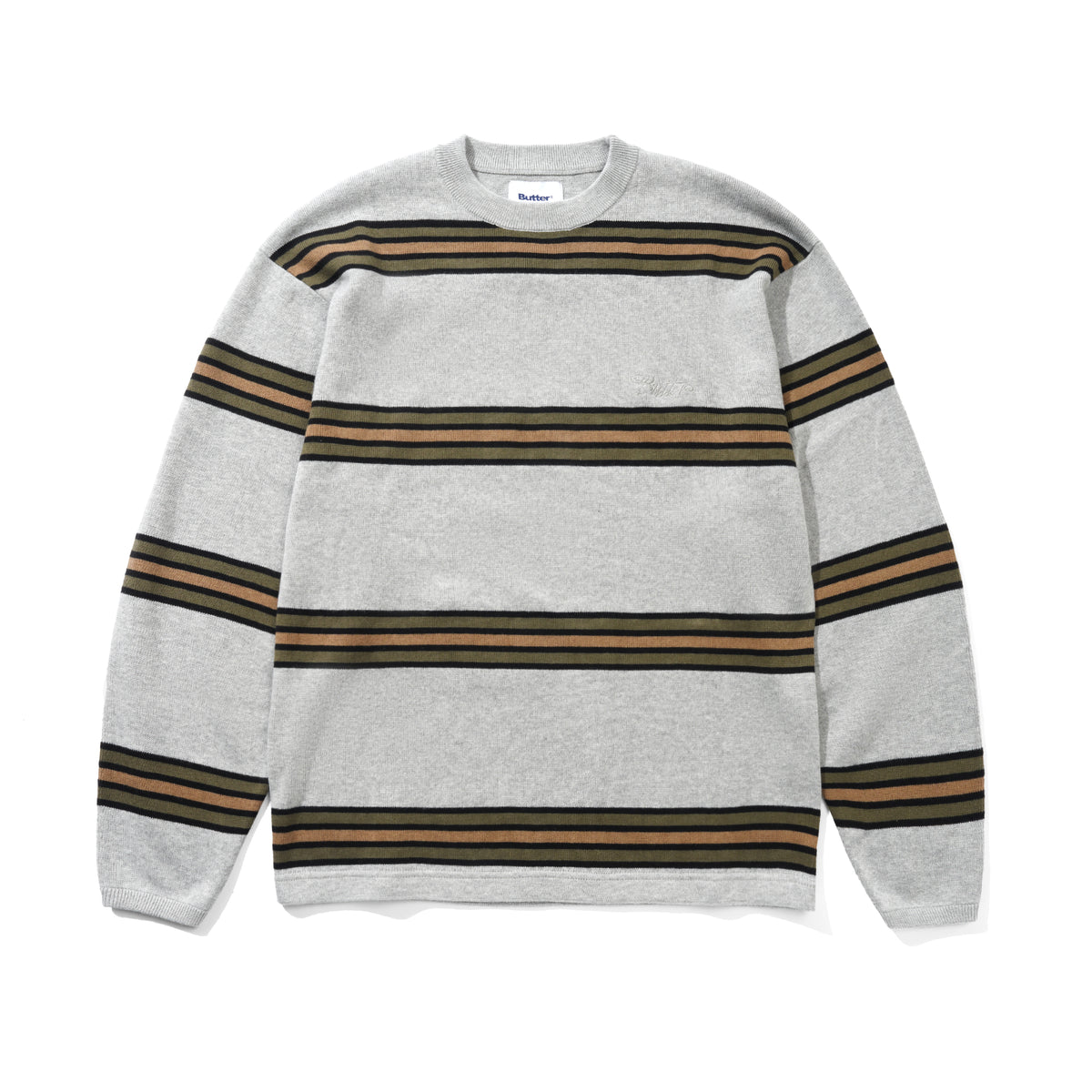 Stripe Knit Sweater, Grey