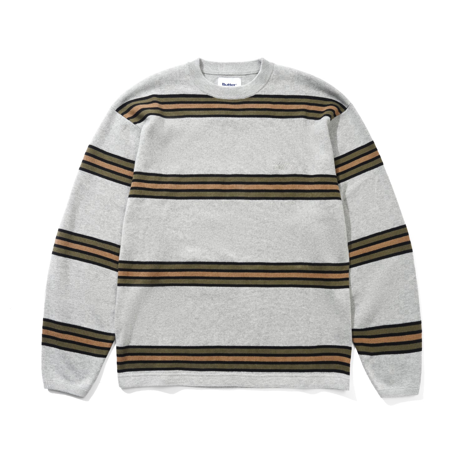 Stripe Knit Sweater, Grey