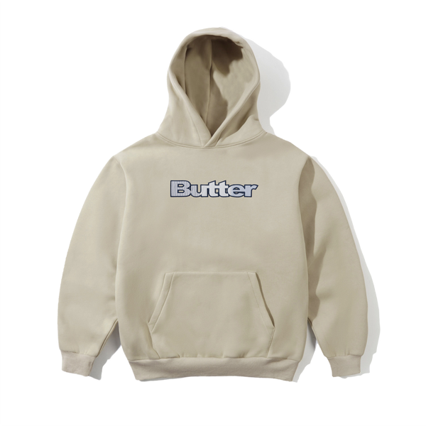 Butter Goods Stripe Logo Applique Pullover Hood, Oat