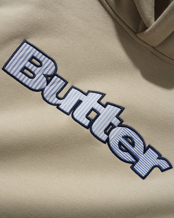 Butter Goods Stripe Logo Applique Pullover Hood, Oat