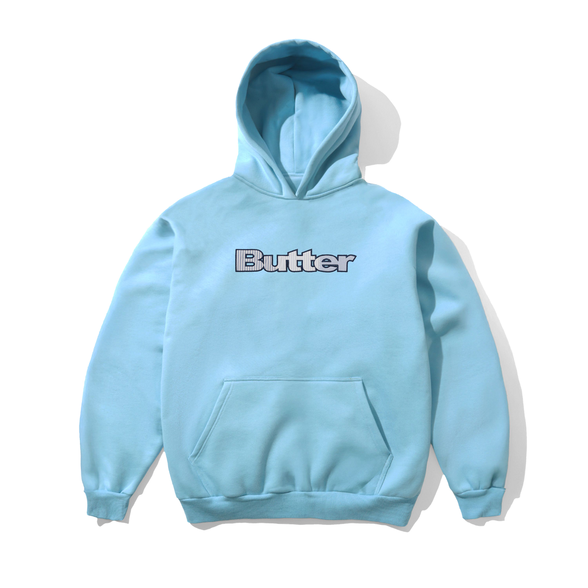 Stripe Logo Applique Pullover Hood, Sky