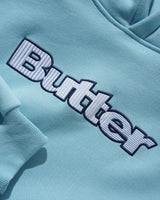 Stripe Logo Applique Pullover Hood, Sky