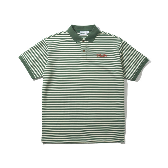 Stripe Polo Shirt, Sage / Natural