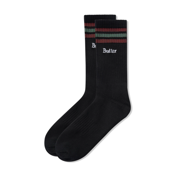 Butter Goods Stripe Socks, Black