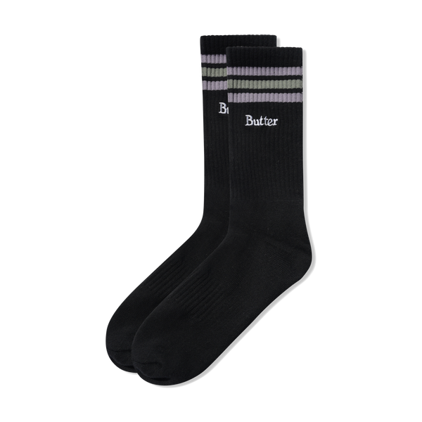 Butter Goods Stripe Socks, Black