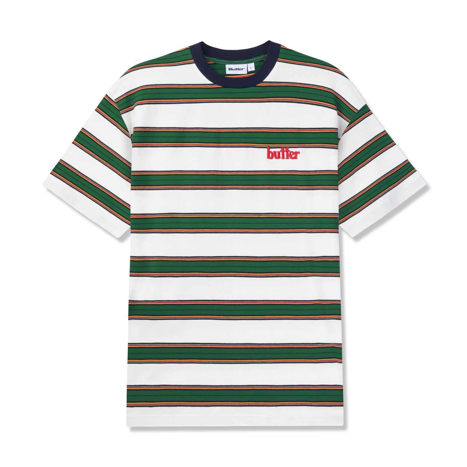 Stripe Tee, Green / White