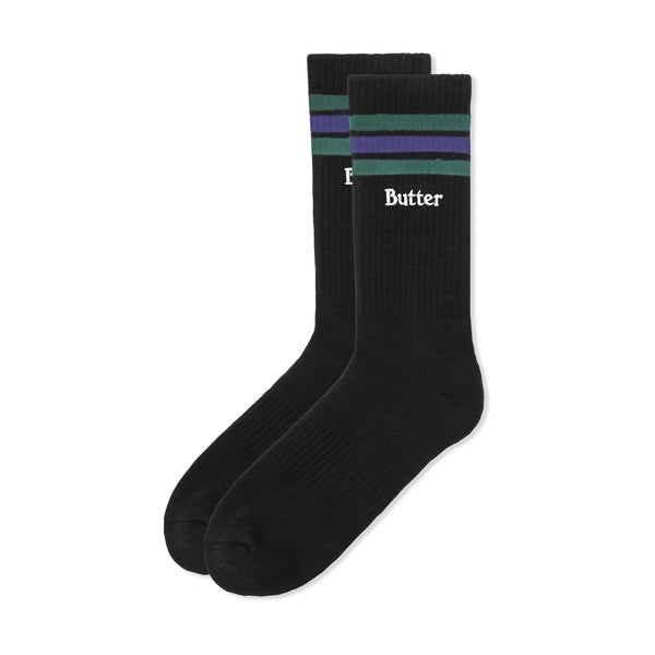 Butter Goods Stripe Socks, Black