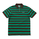 Striped Polo Shirt, Green / Brown