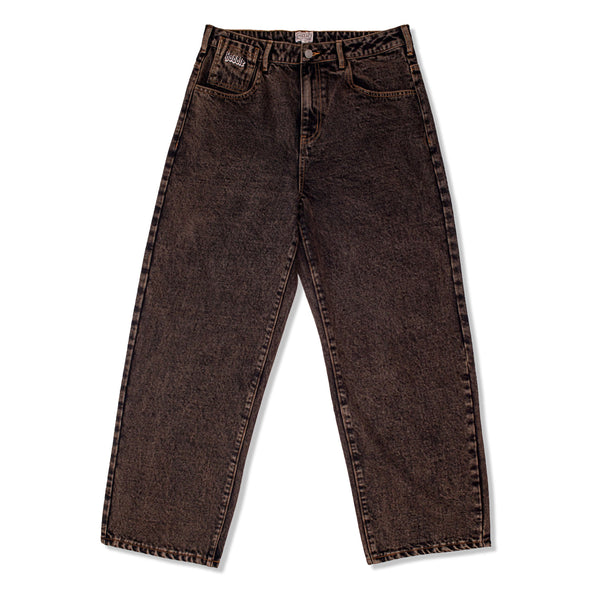 Hoddle Denim Ranger Jeans, Brown Acid Wash