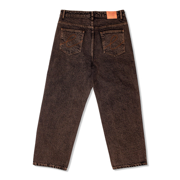 Hoddle Denim Ranger Jeans, Brown Acid Wash