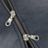 Cropped Zip-Thru Pullover Hood, Black Washed