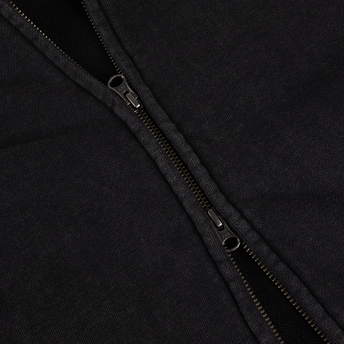 Distressed Terry Zip Hoodie, Acid Black