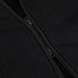 Distressed Terry Zip Hoodie, Acid Black