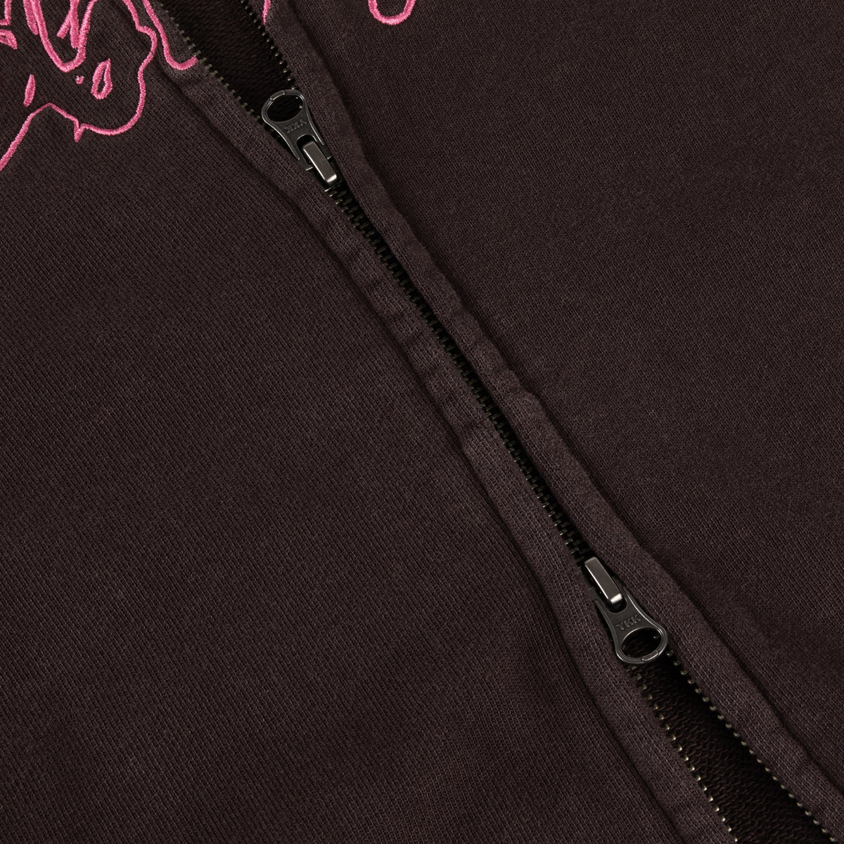 Distressed Terry Zip Hoodie, Acid Brown
