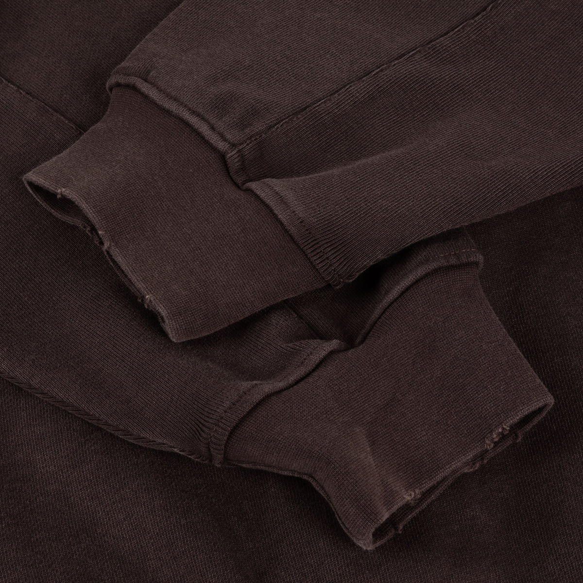 Distressed Terry Zip Hoodie, Acid Brown