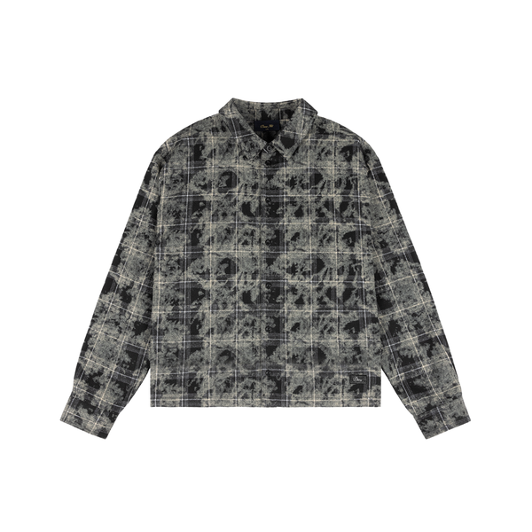 Dime Plaid Flannel Shirt, Bleached Black
