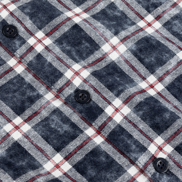 Dime Plaid Flannel Shirt, Bleached Navy