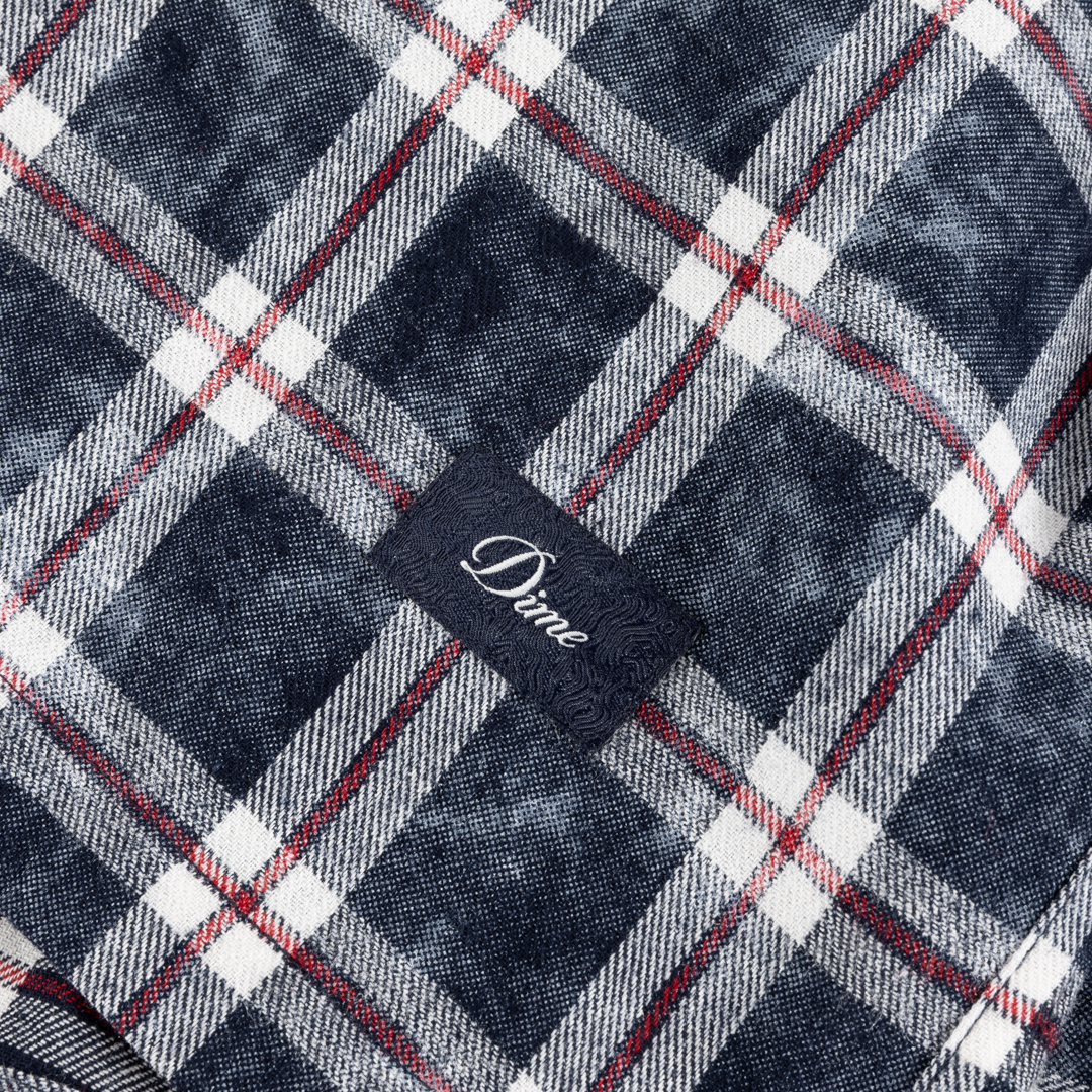 Plaid Flannel Shirt, Bleached Navy