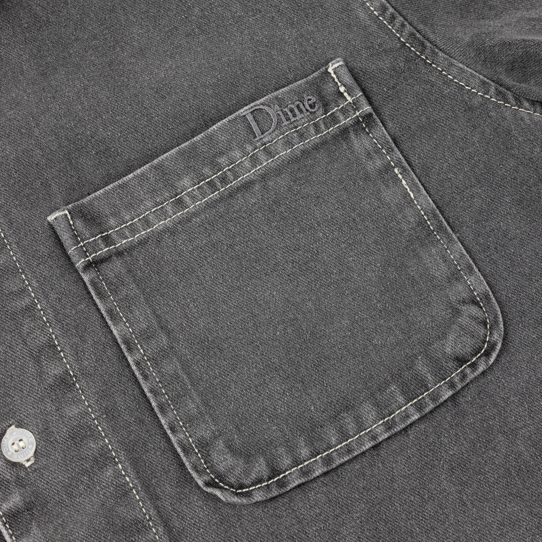 Stonewash Button Up, Black Washed