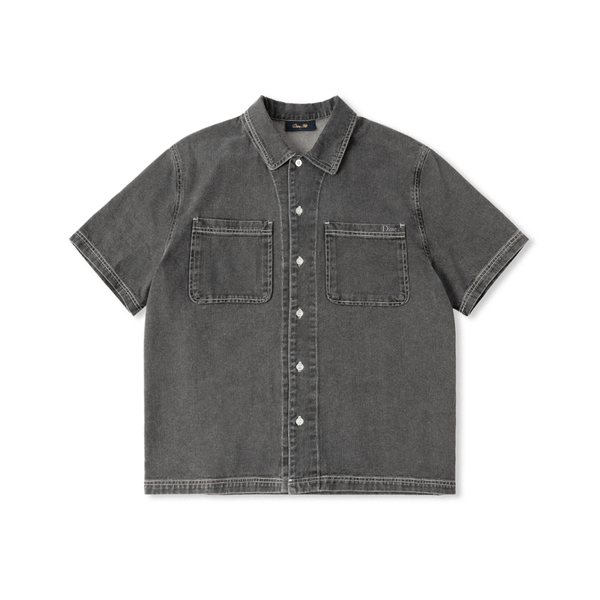 Dime Stonewash Button Up, Black Washed