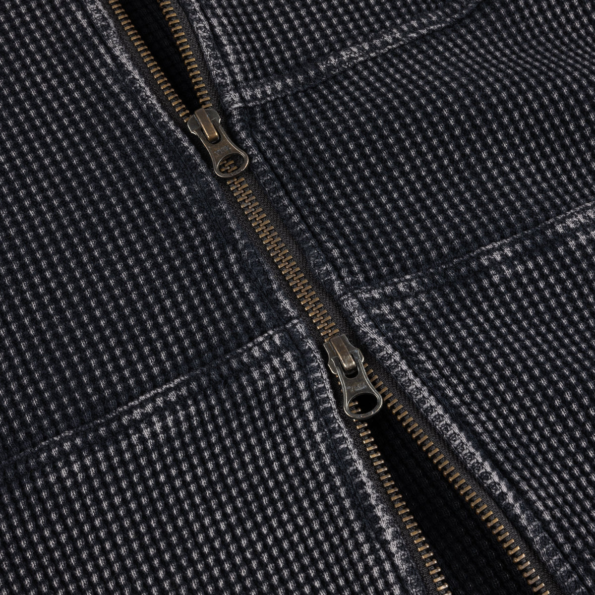 Premium Waffle Zip Hoodie, Faded Black