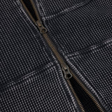 Premium Waffle Zip Hoodie, Faded Black