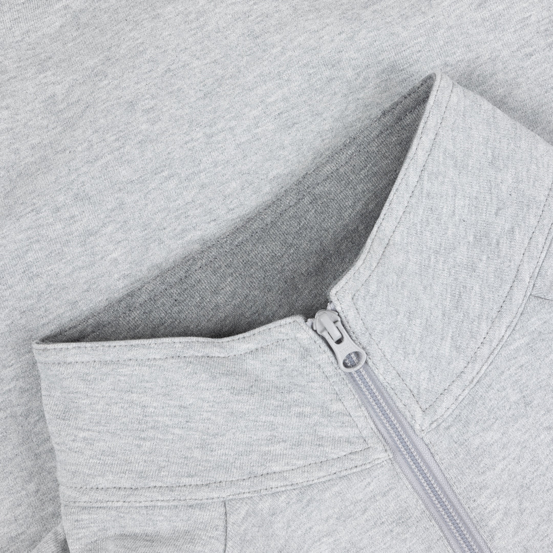Classic Terry Quarter Zip, Heather Gray