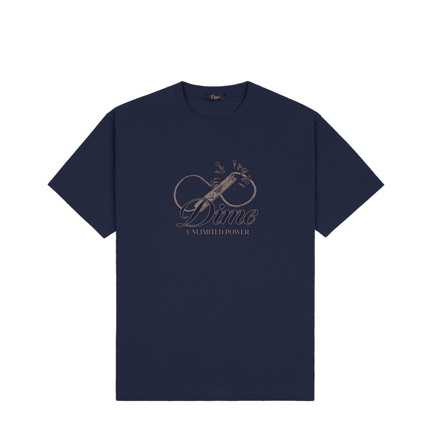 Cursive Power Tee, Navy