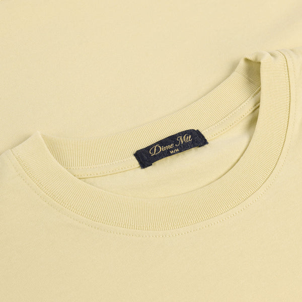 Dime Cursive Small Logo Tee, Cloud Cream