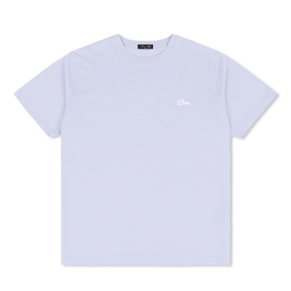 Dime Cursive Small Logo Tee, Grey Lavender