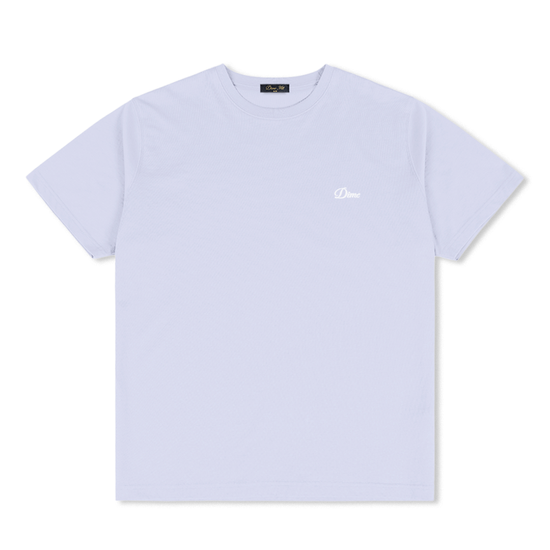 Cursive Small Logo Tee, Grey Lavender