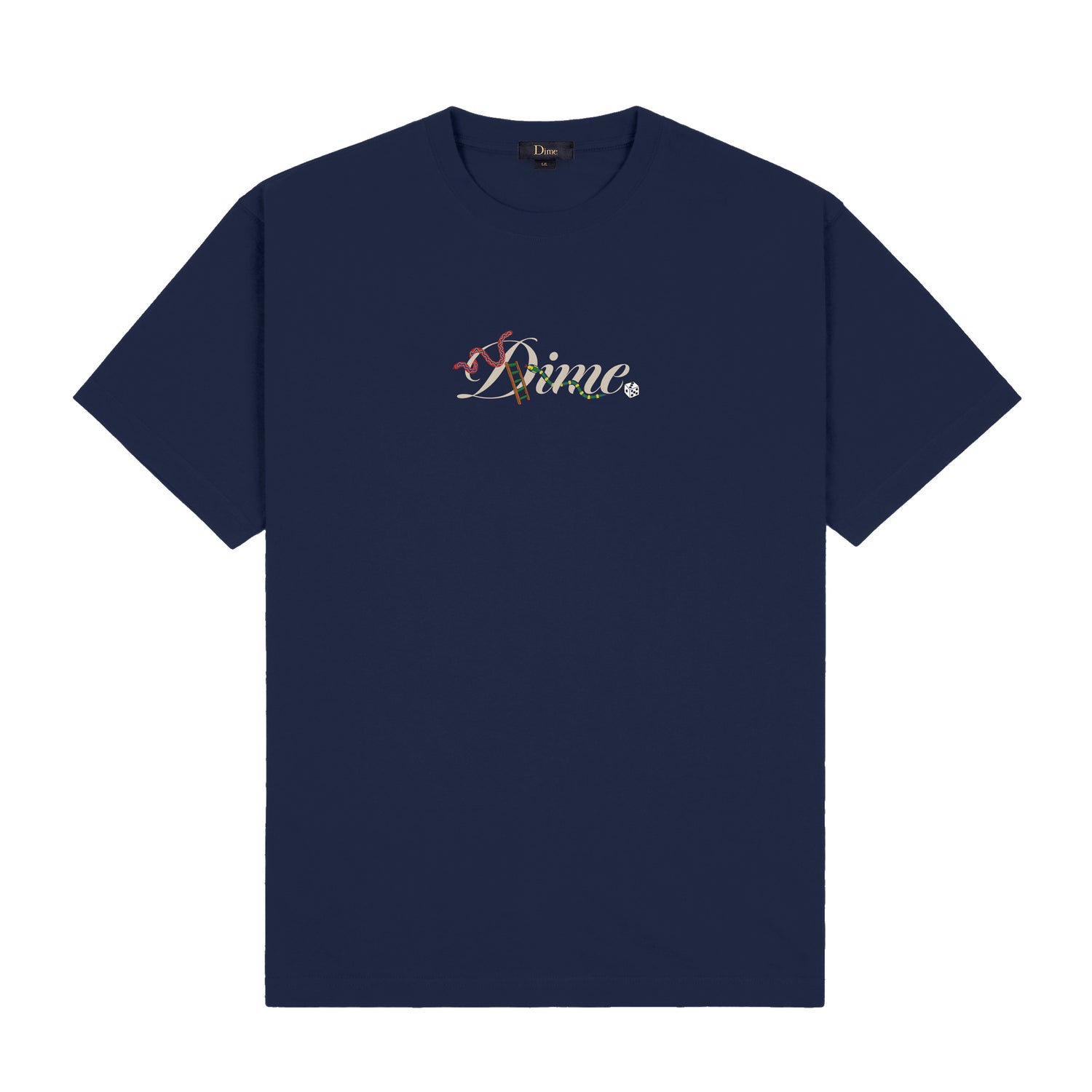 Cursive Snake Tee, Navy