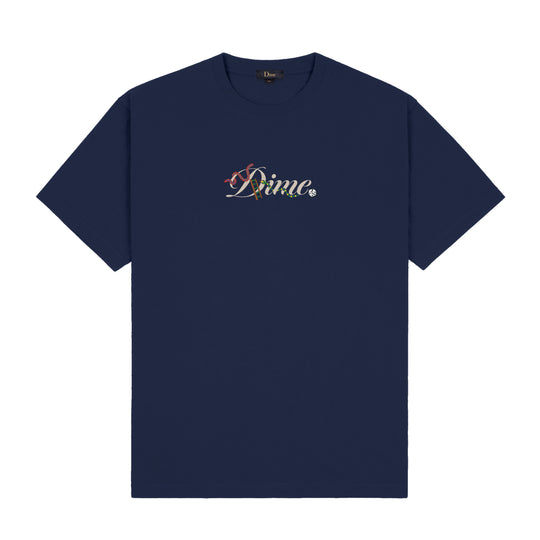 Cursive Snake Tee, Navy