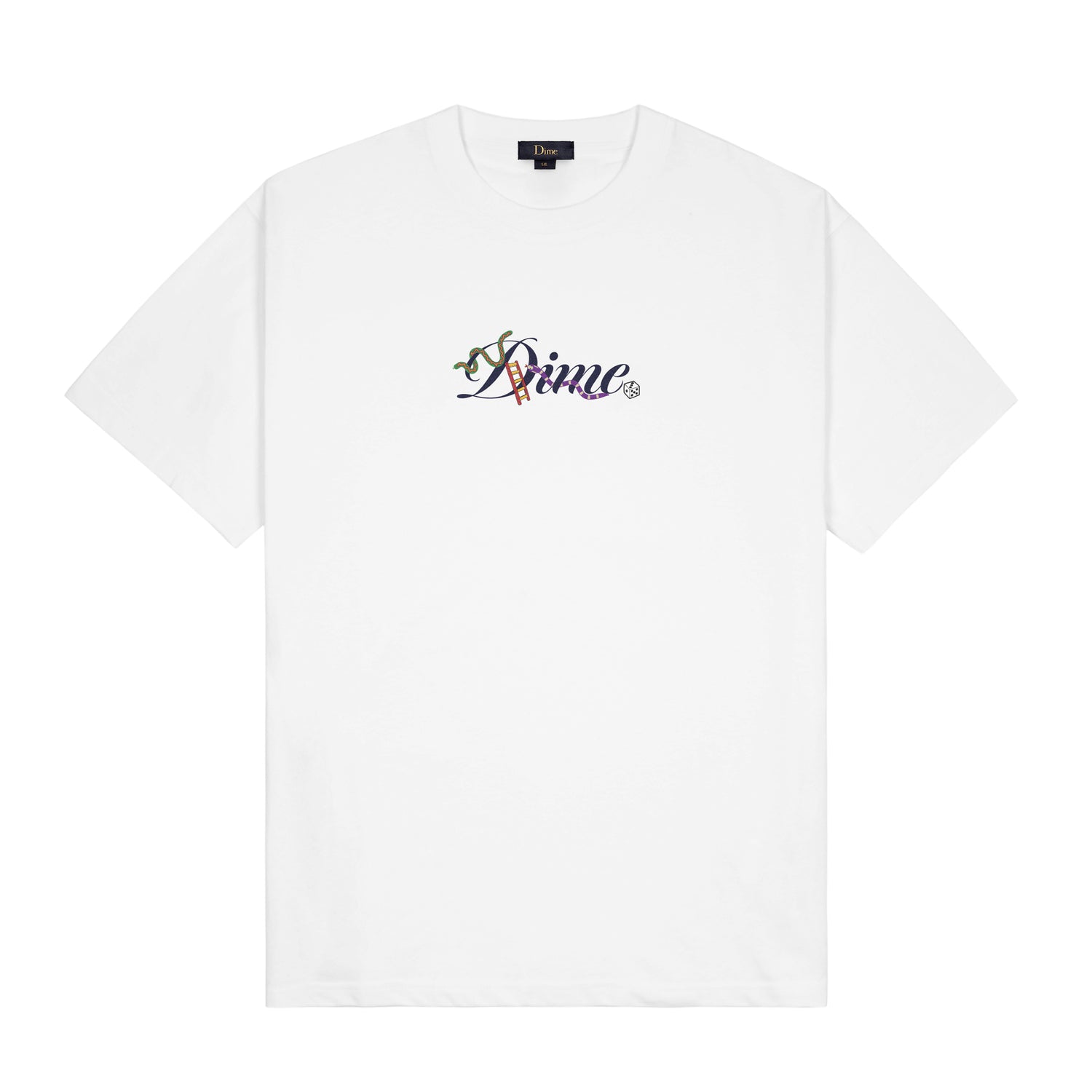 Cursive Snake Tee, White