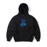 Teddy Bear Zip-Thru Hood, Black