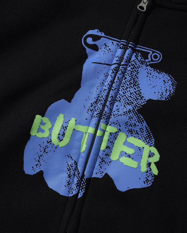 Butter Goods Teddy Bear Zip-Thru Hood, Black