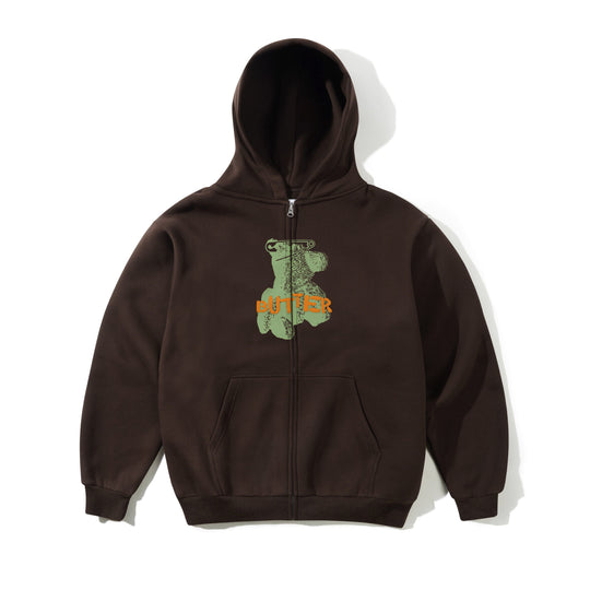 Teddy Bear Zip-Thru Hood, Dark Brown
