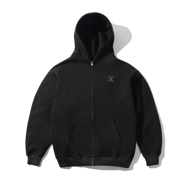 Butter Goods Terrain Basic Zip-Thru Hood, Washed Black