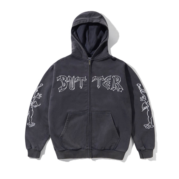 Butter Goods Thirteen Zip-Thru Hood, Washed Navy