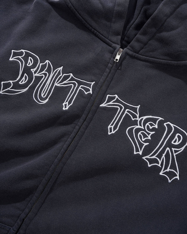 Butter Goods Thirteen Zip-Thru Hood, Washed Navy