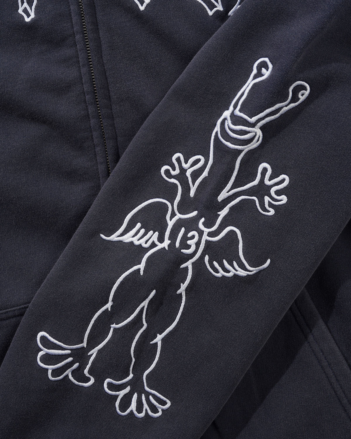 Thirteen Zip-Thru Hood, Washed Navy